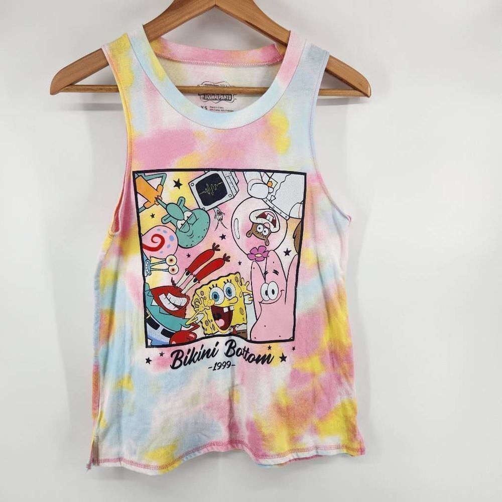 Spongebob SquarePants Tie-Dye Tank Juniors XS Oversized